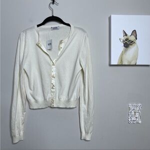 COPY - Moschino Ivory Silk Cardigan Sweater